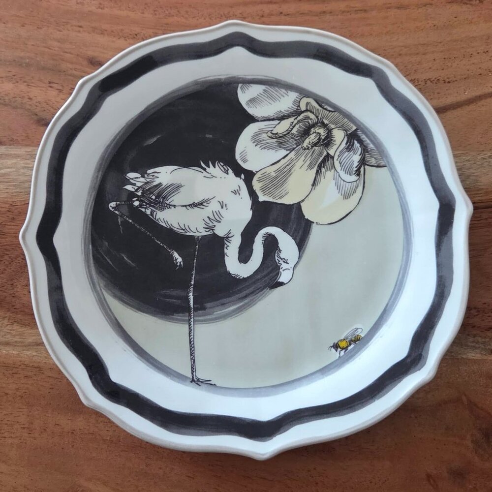 Unique Whimsical Baci Milano Porcelain Plate 8"